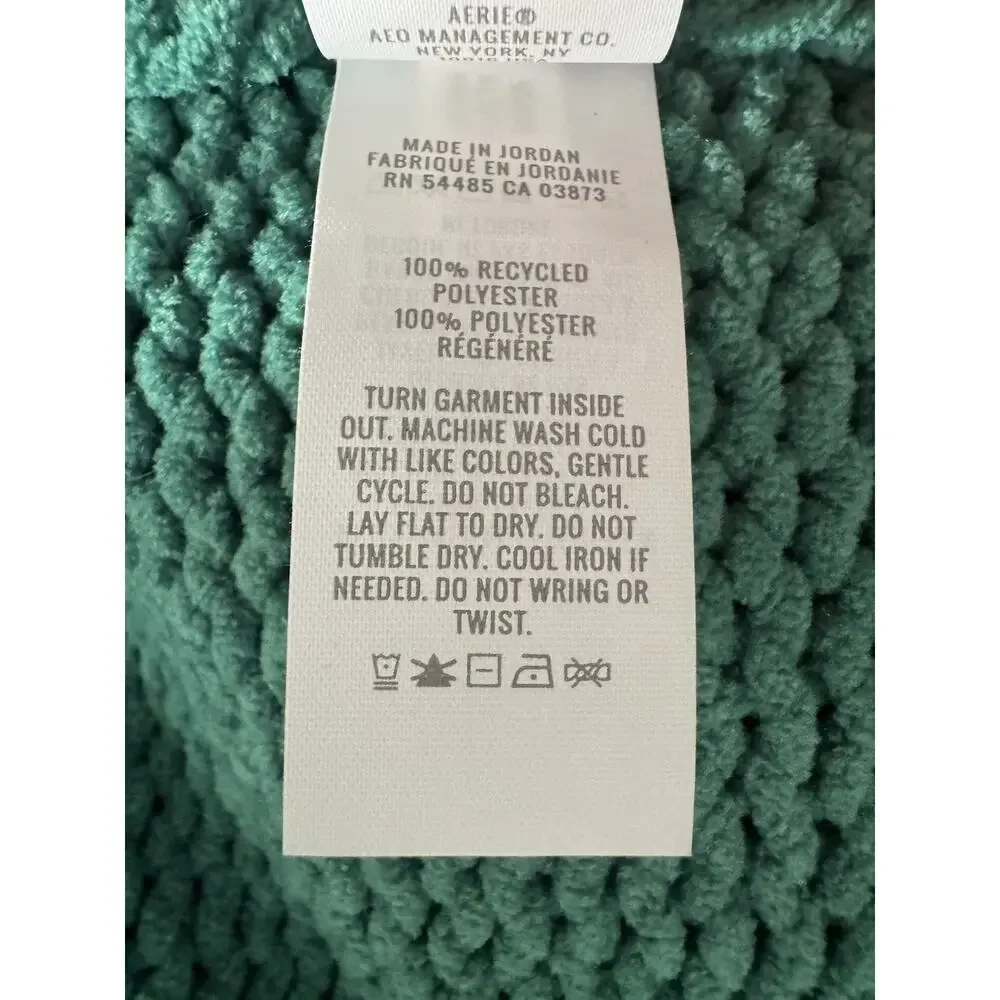 Aerie Women’s Green Cozy Chunky Cable Knit Oversized Sweater Size S